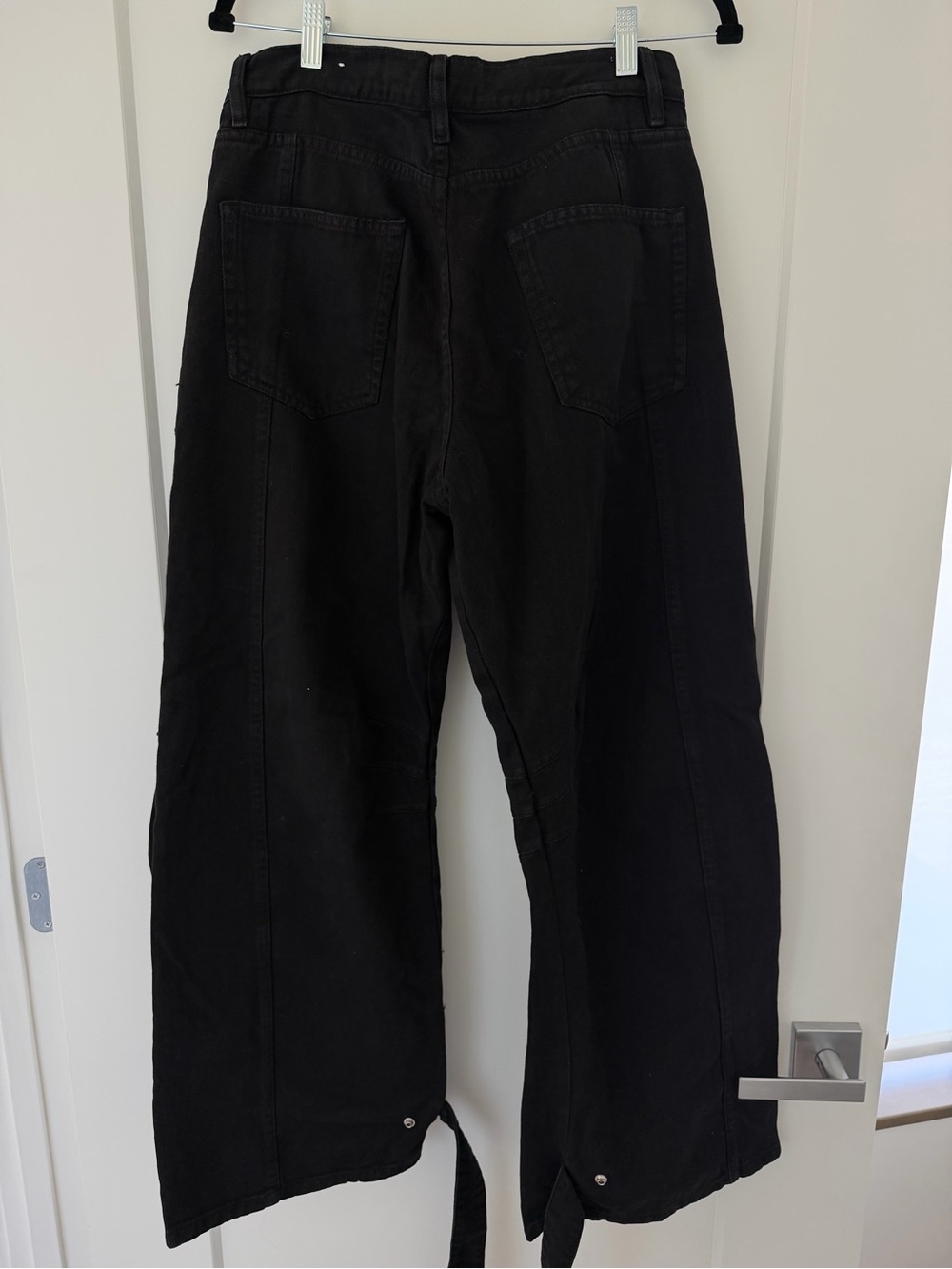 Women’s Black Denim Cargo Pants - Utility Style - Picture 2 of 3